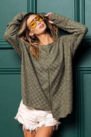 BiBi Checkered Thumbhole Long Sleeve T-Shirt