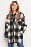 Zenana Oversized Yarn Dyed Plaid Shacket