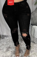 High Waist Stretch Pants- College Jeans