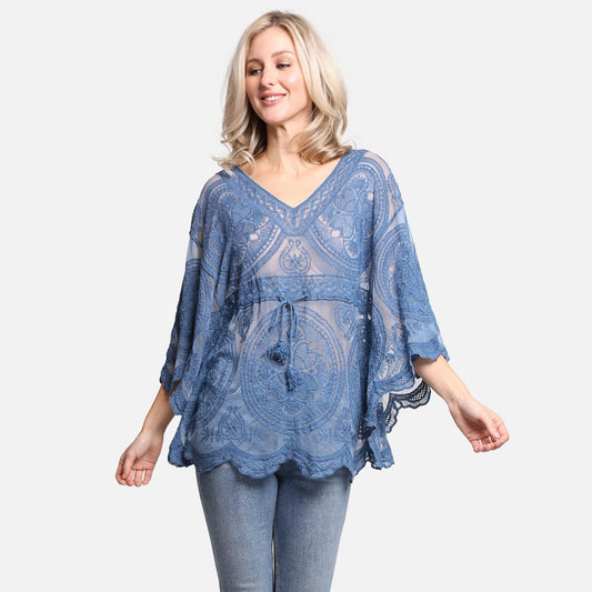 Sheer Crochet Tops-multiple colors
