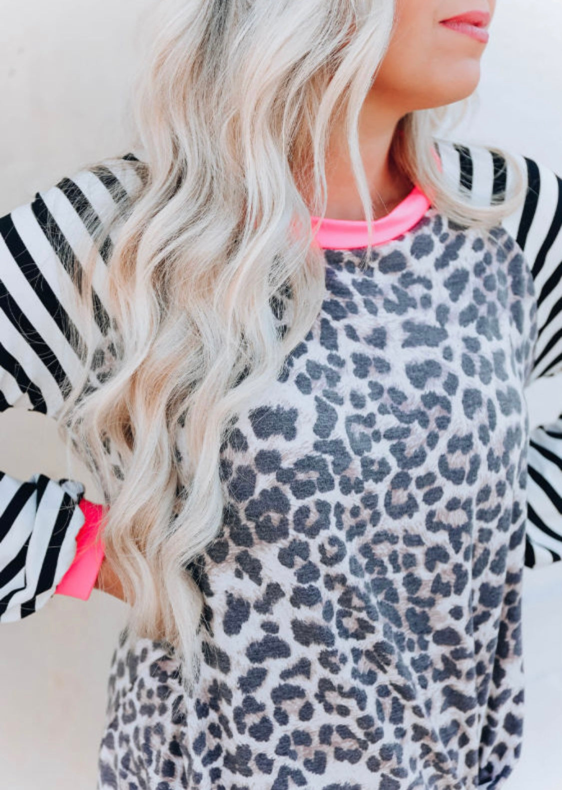 Leopard + Stripes Twist Bottom Top