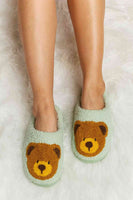 Melody Teddy Bear Print Plush Slide Slippers