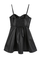 Black Vegan leather bustier mini dress