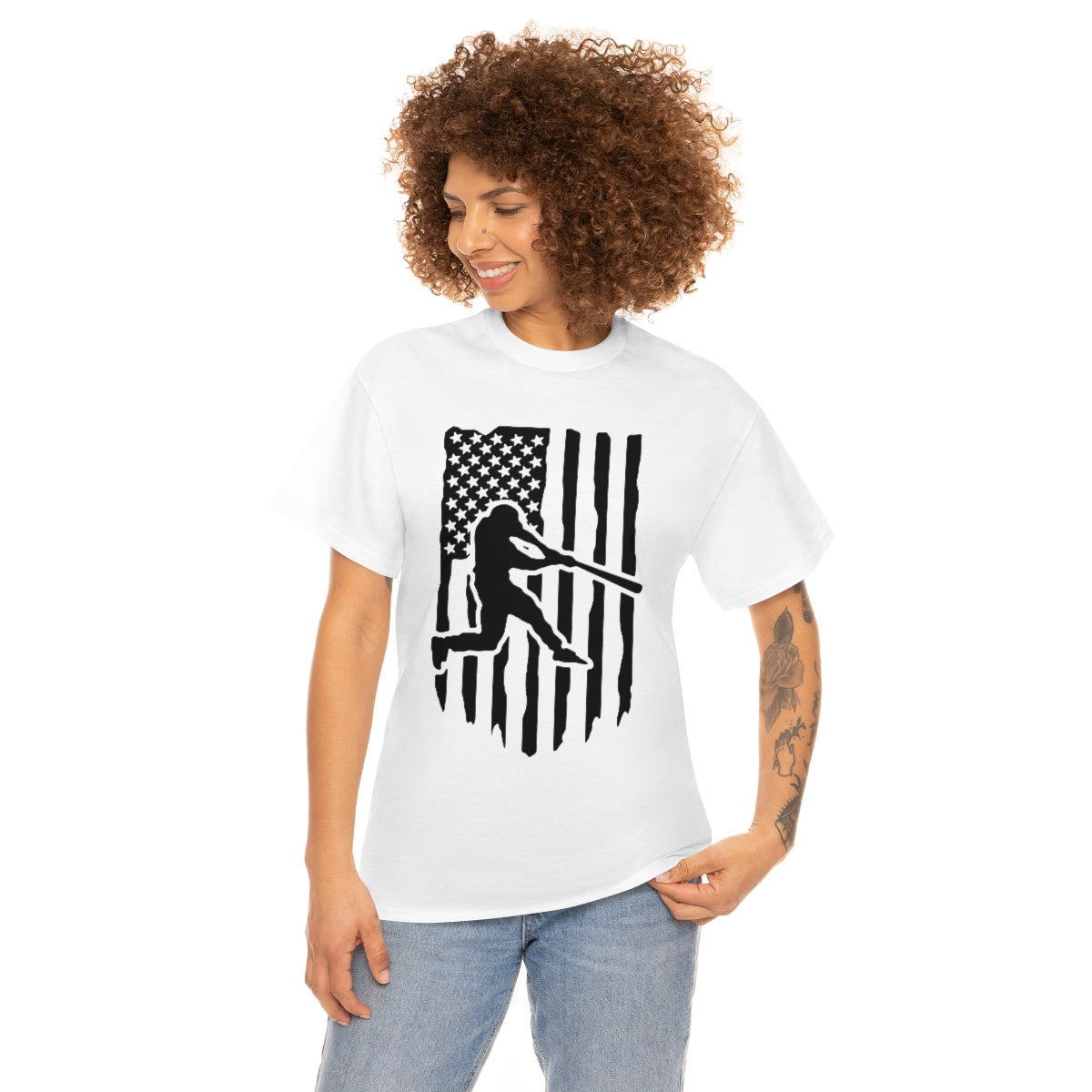 Unisex Baseball Flag Cotton Tee
