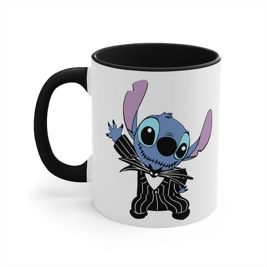 Stitch as Jack Accent Coffee Mug, 11oz
