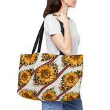 Leopard Sunflower Baseball Weekender Tote Bag