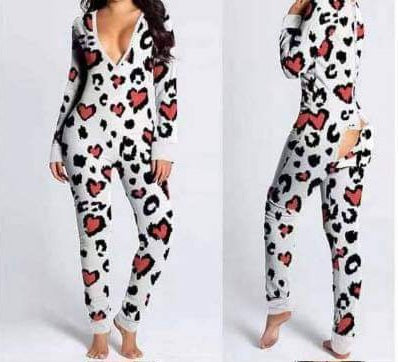 Leopard Print Onesie with Butt Flap