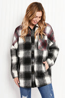 Zenana Oversized Yarn Dyed Plaid Shacket