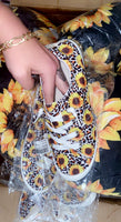 Leopard sunflower canvas shoes