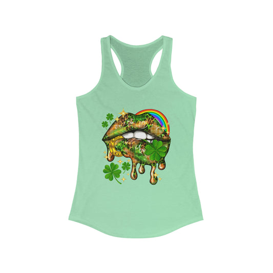 St Pattys Day Lip Racerback Tank