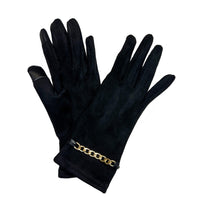 Black Touchscreen Gloves with Chain Link