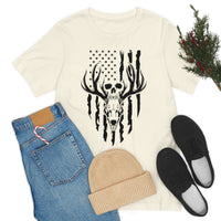 US Deer Skull-Unisex Bella Canvas Jersey Short Sleeve Tee