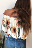 Sunflowers Blooming Tie Front Blouse