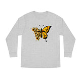 Faith Butterfly & sunflowers Long Sleeve Crewneck Tee