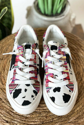 Cow Print Serape Canvas Shoes