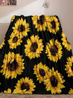 Sunflower Print Plush Blankets