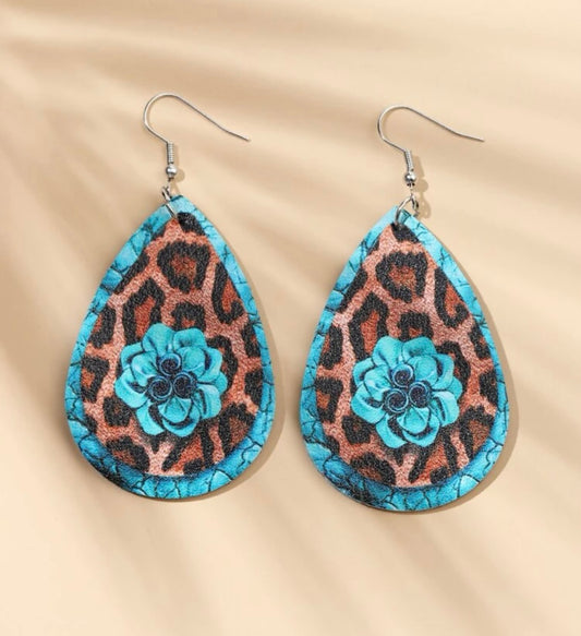 Leopard Flower Power Earrings