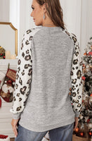 Merry Christmas Leopard Sleeve Sweater