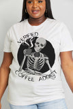 Simply Love Full Size VERIFIED COFFEE ADDICT Graphic Cotton Tee