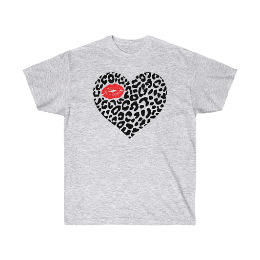 Leopard Heart Cotton Tee (Matching Kids Available)