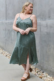 Jade By Jane Wild Thing Full Size Satin Midi Slit Dress