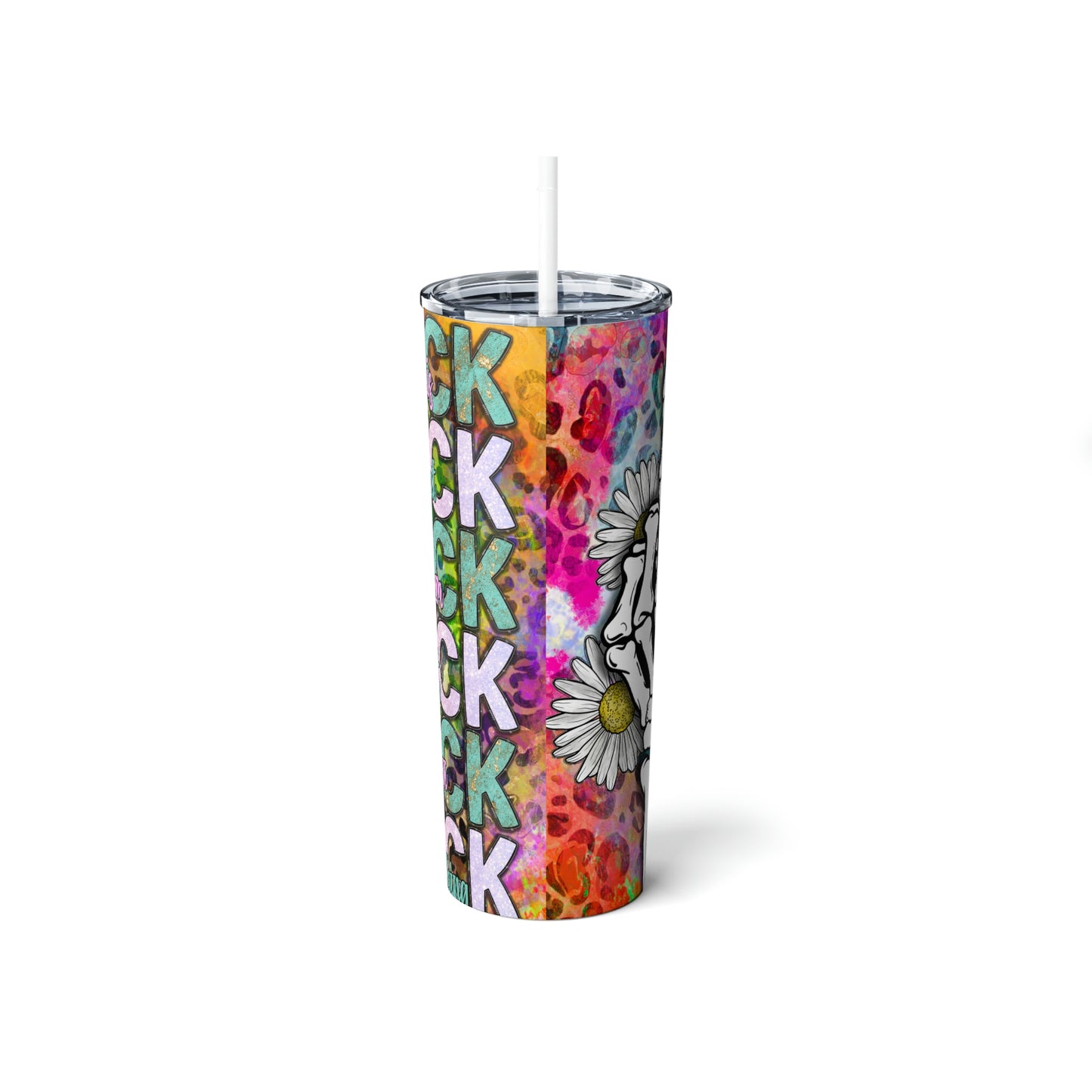 F Everything Skinny Steel Tumbler with Straw, 20oz