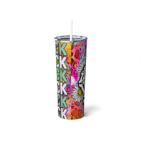 F Everything Skinny Steel Tumbler with Straw, 20oz