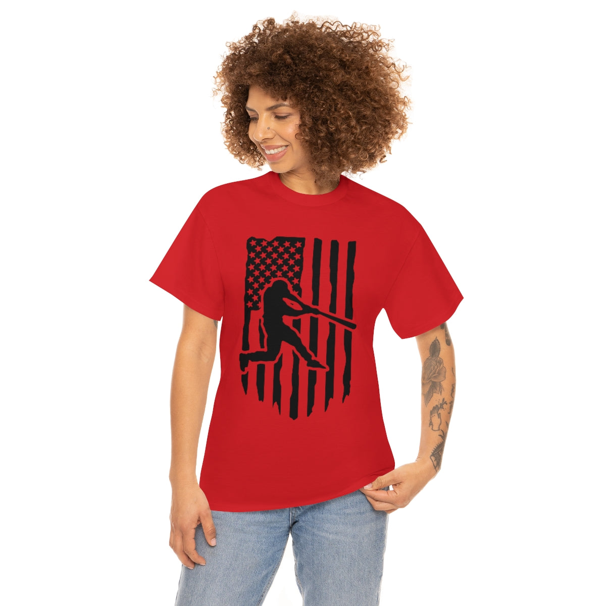 Unisex Baseball Flag Cotton Tee