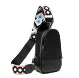 Crossbody Sling bags w/ embroidered guitar strap-Solids & Various Prints Available