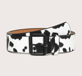 Cow Print Square Buckle Belt