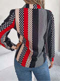 Polka Dot Contrast Long Sleeve Shirt