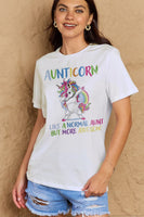 Simply Love Full Size AUNTICORN LIKE A NORMAL AUNT BUT MORE AWESOME Graphic Cotton Tee