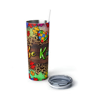 Be Kind-Autism Skinny Steel Tumbler with Straw, 20oz