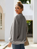 Mock Neck Dropped Shoulder Sweatshirt