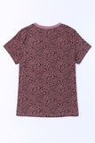 Animal Print Round Neck Short Sleeve T-Shirt