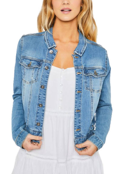 Light Blue Distressed Denim Jacket