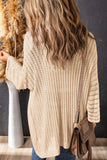 Openwork Open Front Long Sleeve Cardigan