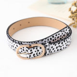 Khaki or Dalmatian Print Leather Belt