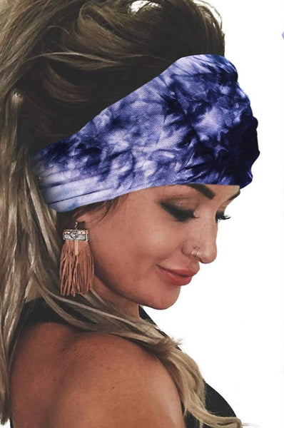 Wide Tie Dye Yoga Headbands