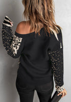 Black Animal Print Button Up Sweater Cardigan