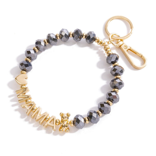 Glass Beaded Bracelet Keychain