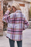 Plaid Long Sleeve Shirt Jacket with Pockets