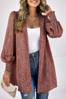 Leopard Print Balloon Sleeve Cardigan