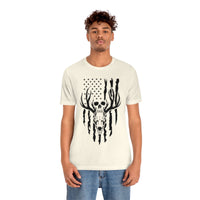 US Deer Skull-Unisex Bella Canvas Jersey Short Sleeve Tee