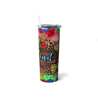 Be Kind-Autism Skinny Steel Tumbler with Straw, 20oz