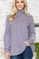 Acting Pro Solid Long Sleeve Turtleneck Top