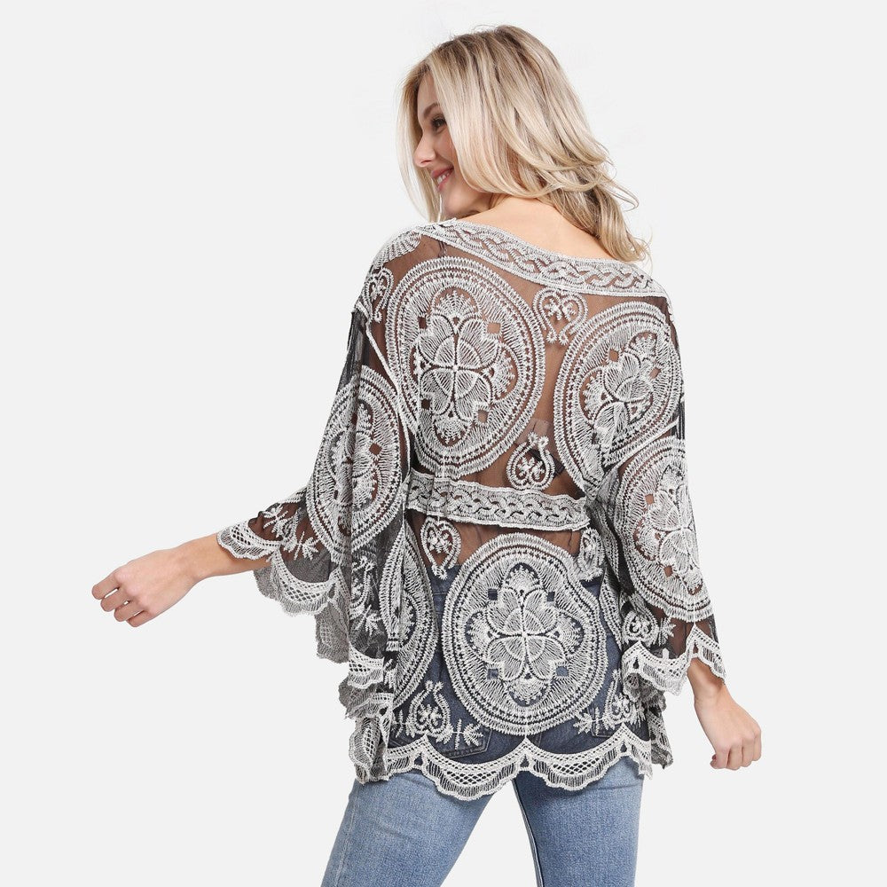 Sheer Crochet Tops-multiple colors