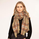 Plaid Scarf Featuring Fringe Details