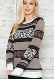 Acting Pro Lindsays Leopard Contrast Sweater Top