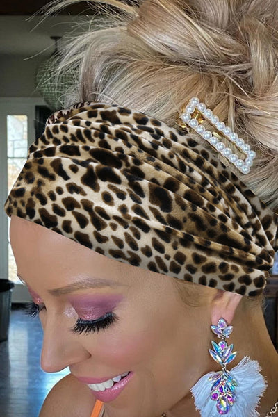 Velvet Leopard Headband